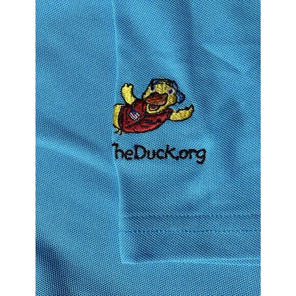 GREG NORMAN Polo Shirt Dri-Fit Golf Shark Logo Men's Blue SIZE Large - New - Picture 5 of 8